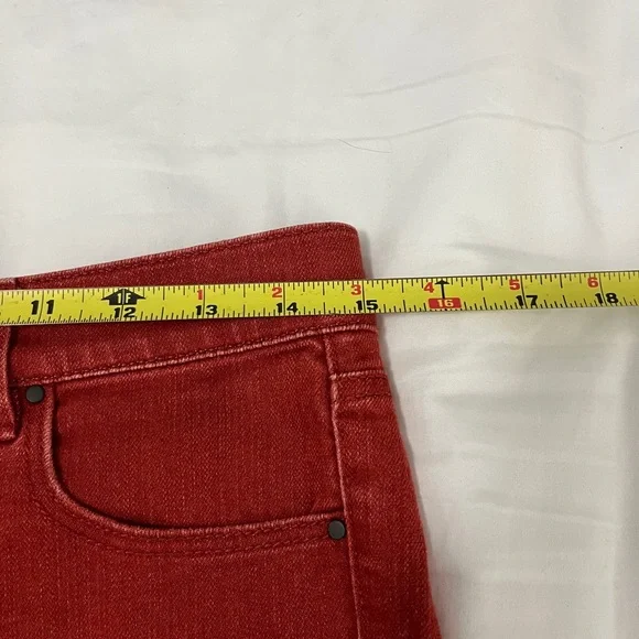 Ann Taylor Women’s 8 Petite Skinny Jeans Red Raw Hem High Waist Casual Valentine - Picture 6 of 10